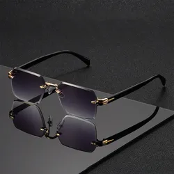 Randlose Unisex-Sonnenbrille mit Verlaufsgläsern - Gray Gradient