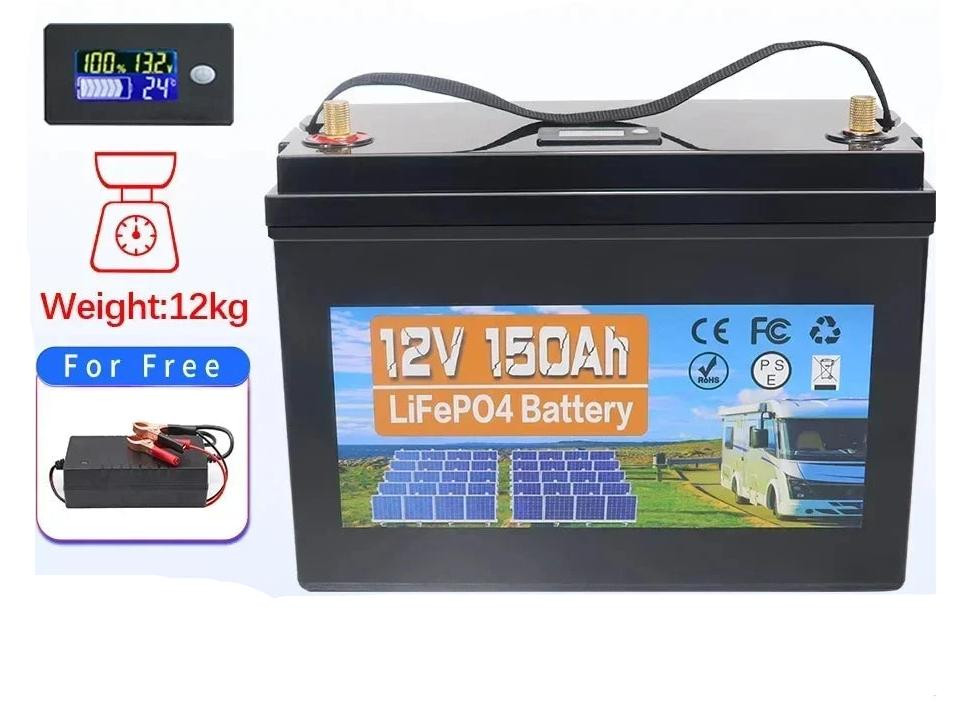 Selius Lithium ijzer fosfaat batterij 12V 150Ah LiFePO4 met BMS voor zonne-opslag en campers