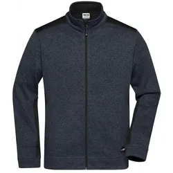 Strick Fleece Jacke "JN862" - 3XL - carbon-melange/black