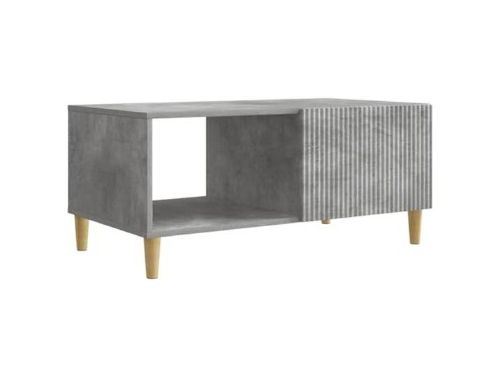 LKJephalotrope Couchtisch Betongrau 90x50x40 cm Holzwerkstoff Stylish veredelter Wohnzimmer Beistelltisch mit 2 Fächern und 90° Schwenktür für optimale Organisation zu Hause.