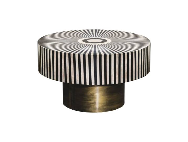 Table Basse Ronde Zebry 60 Cm Noir Et Blanc – Design Graphique Contemporain