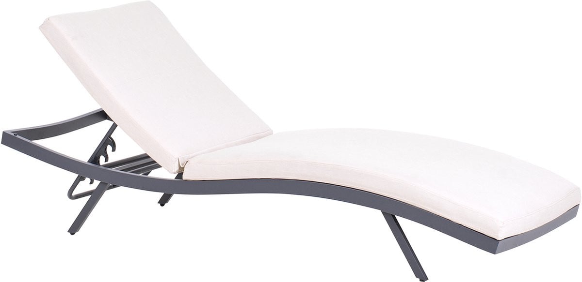 AMELIA Ligstoel - Lichtbeige - Aluminium