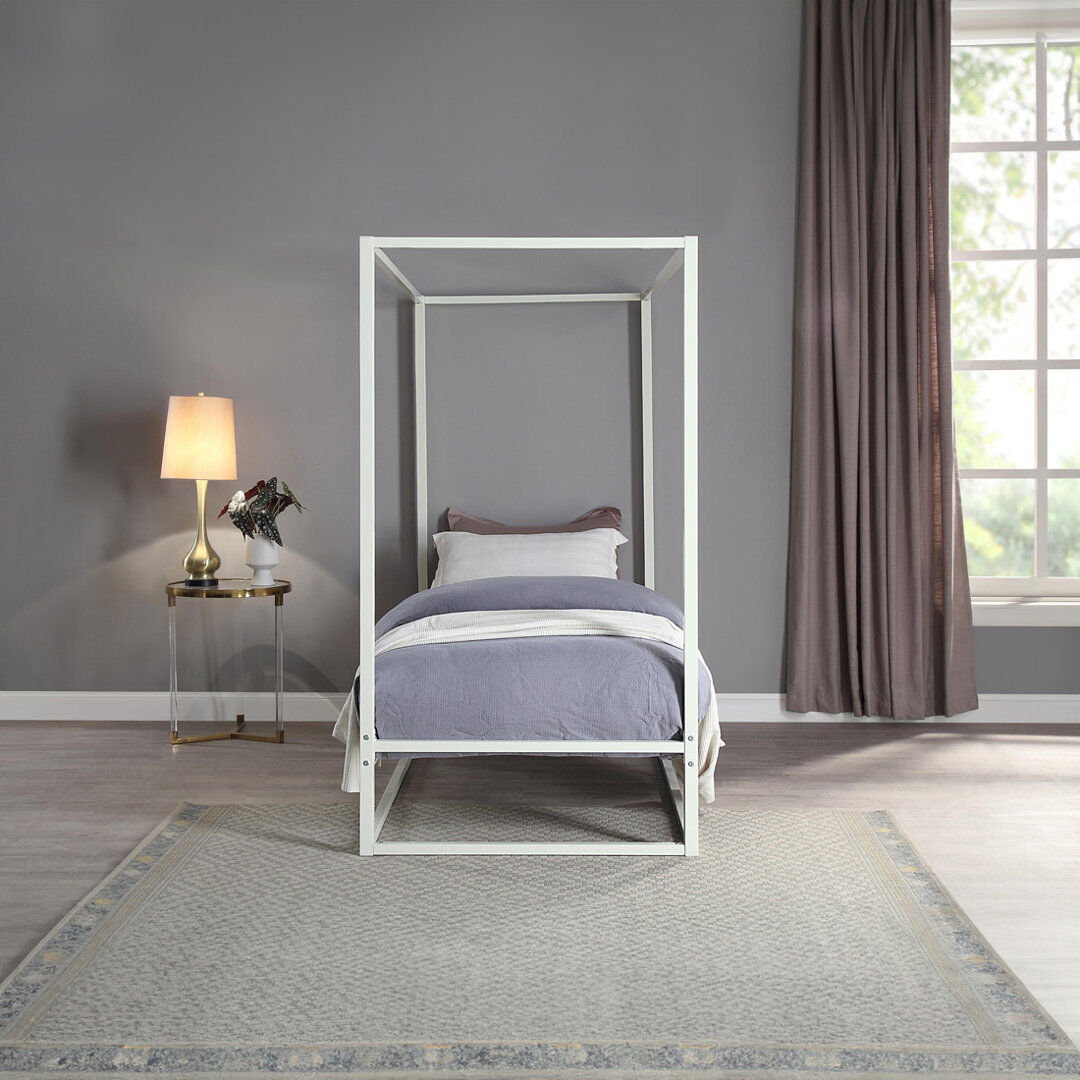 Latitude Run Bedoya Metal Bed White Single (3')
