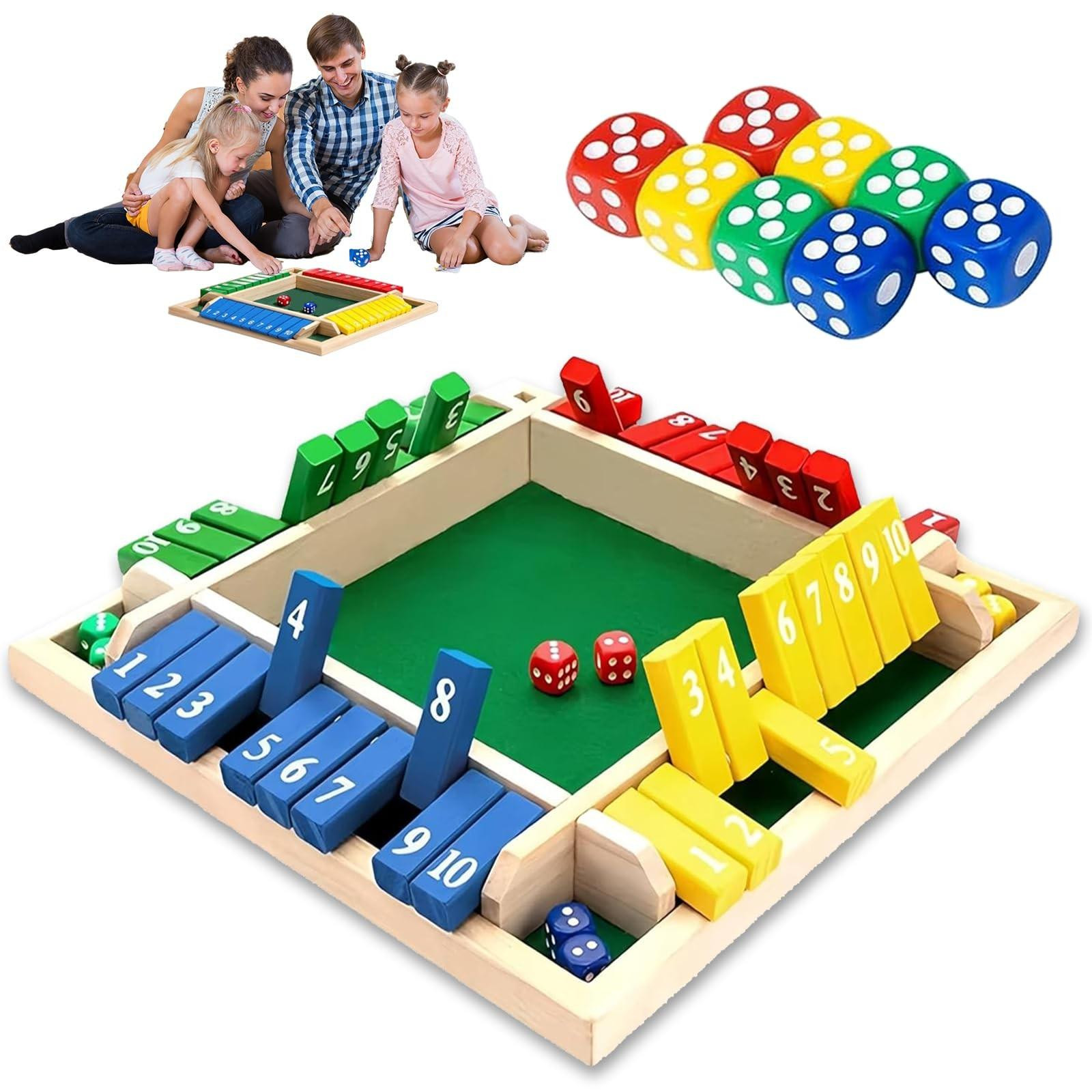 Shut The Box Houten Bordspel voor 4 Spelers