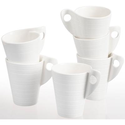 Becher RETSCH ARZBERG "Julie", beige (naturweiß), H:11,5cm, Porzellan, Trinkgefäße, Becher, 6-teilig