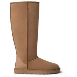 UGG für Damen. 1182132 Classic Ultra Tall Stiefel aus Leder in Braun (37), Wohnung, Keine, Lässig