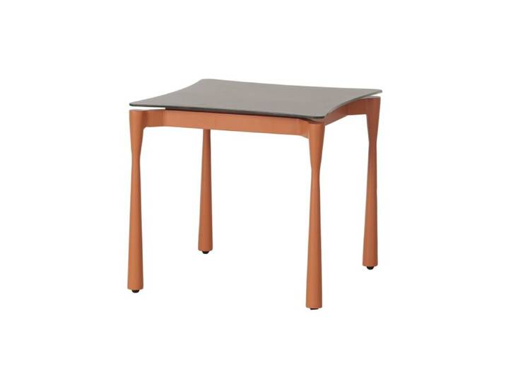 Beistelltisch Flyer mit Glas-Druck-Tischplatte apricot