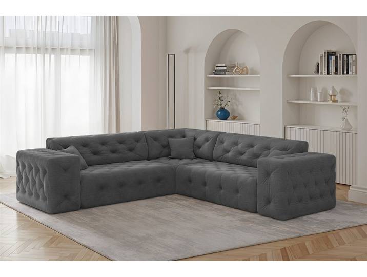 Fun Möbel Ecksofa Designersofa FUN ESTEBAN in Stoff Moly, Die Serie FUN ESTEBAN bietet viele schicke Möbel, universale Seitenlänge