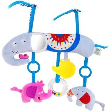 Uplifted Finds Baby Car Seat Stroller Activity Hanging Toy Infant Soft Plush With Wind Chimes elephant & Friends