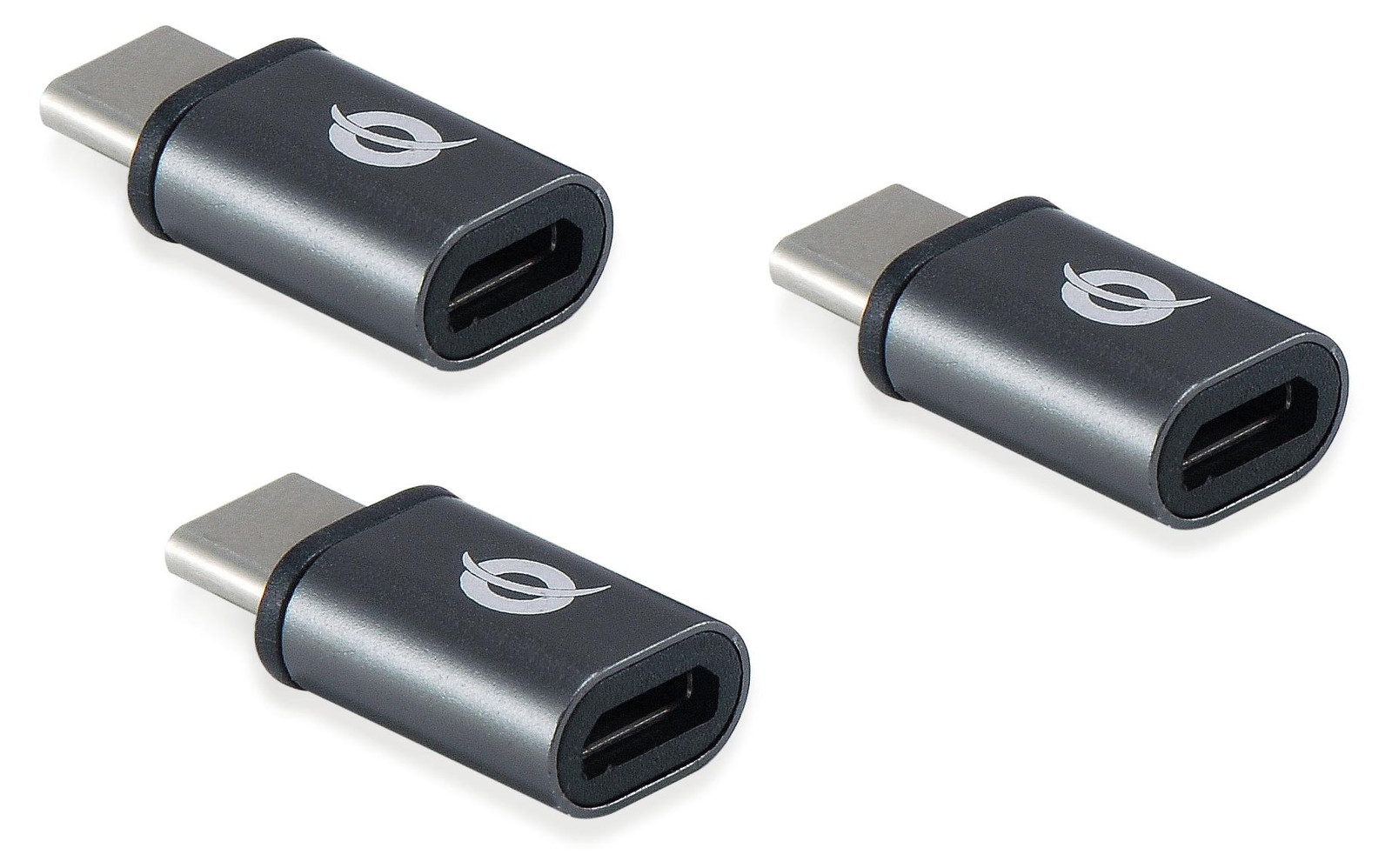 Conceptronic DONN05G Adapter USB-C naar Micro USB 3.0, 3-stuks, grijs