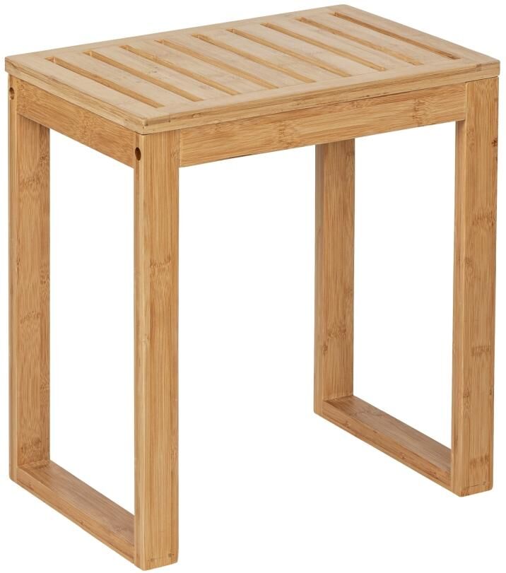 Badhocker WENKO "Bad Bambusa Natur", beige (natur), B:40cm H:46cm T:30cm, Hocker, Badhocker natur B/H/T: 40cm x 46cm x 30cm