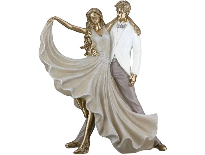 Dekofigur GILDE Figur Tänzer Salsa goldfarben , goldfarben, B:27cm H:29,5cm T:10,5cm, Kunstharz, Dekofiguren, Dekofigur