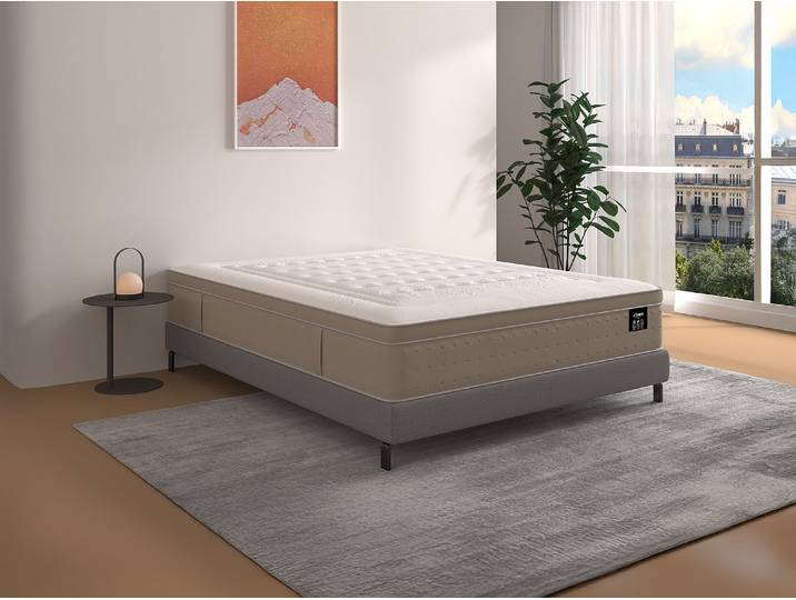 Matratze 160 x 200 cm Hybrid Taschenfederkern 7 Zonen und gelförmiger Memory-Schaum 28 cm hoch - CIREVA von YSMÉE