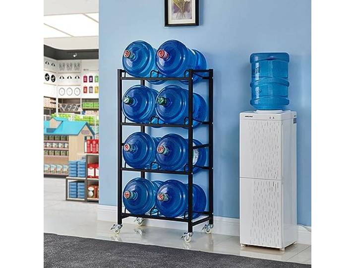 Flaschenhalter Wasserkühler Krug Rack,strapazierfähiges Abnehmbares Zweireihiges Wasserkrug-ständer-Organizer-Regal,küche Zu Hause Wasserflaschen-Organizer,mineralwasser-aufbewahrungsregal