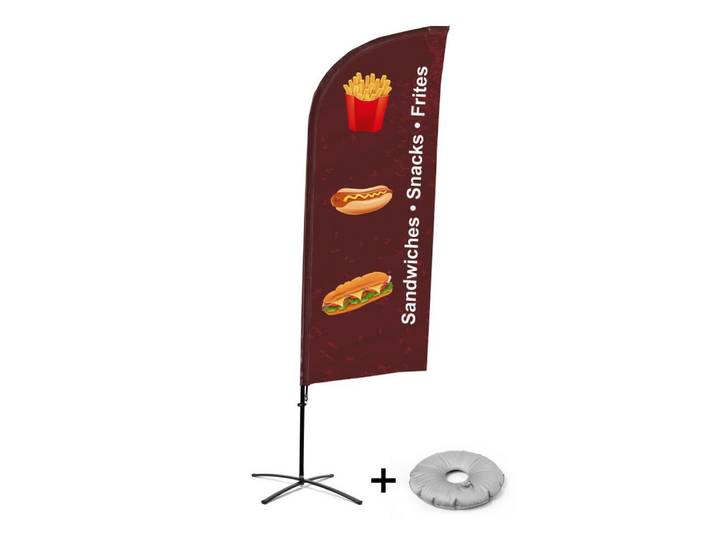 Showdown Displays Standregal Showdown Displays Beachflag Alu Wind Komplett-Set Snacks Englisch Kreu, 1-tlg.