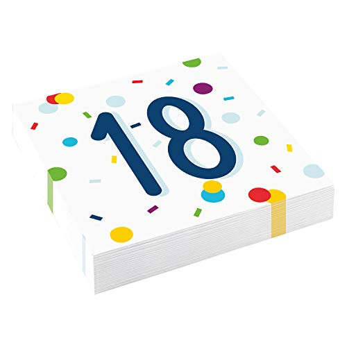 Amscan Servetten Confetti Verjaardag 18 jaar - 20 stuks