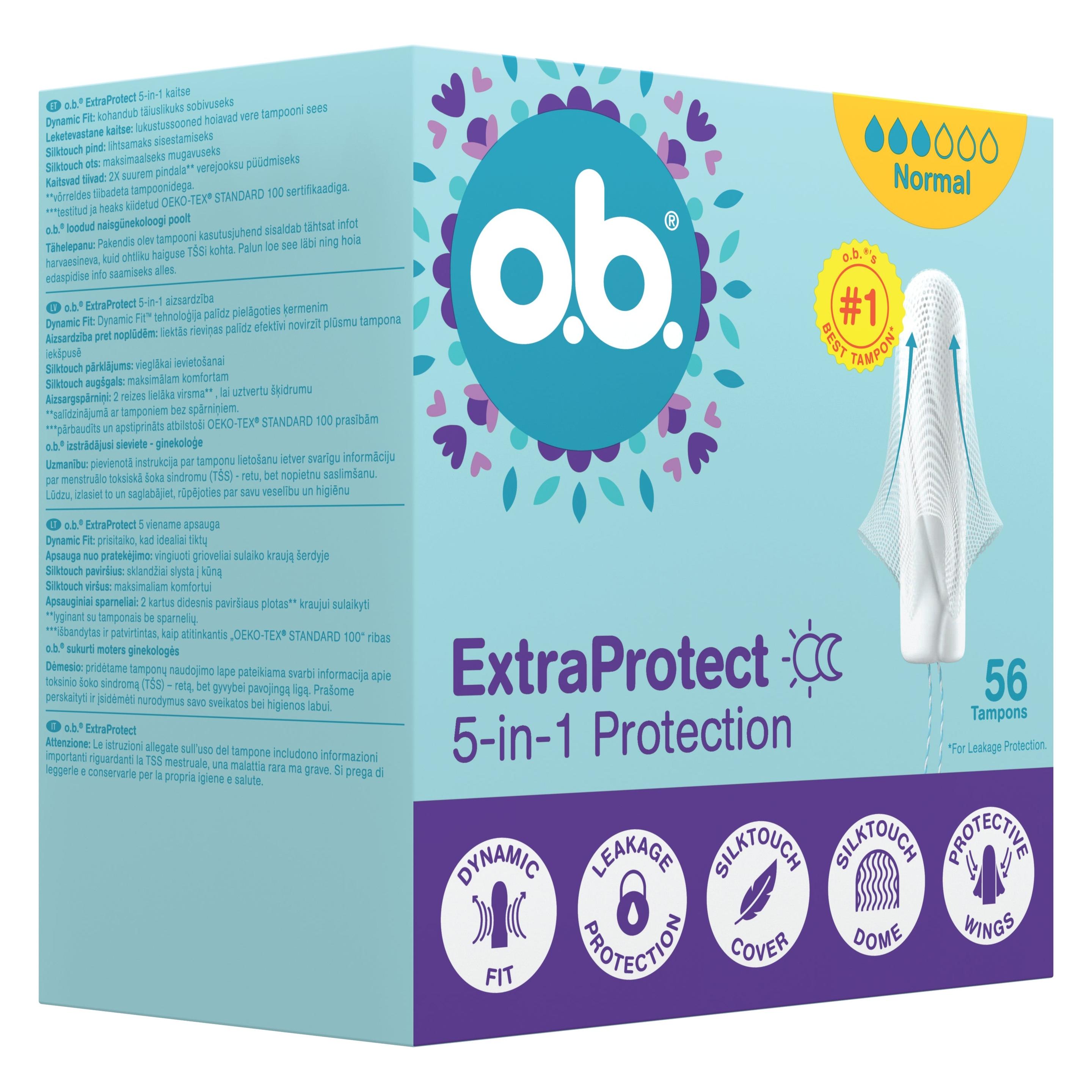 o.b. Extra Protect Normal tampony 56szt. (56x, Normal) (3574661900346)
