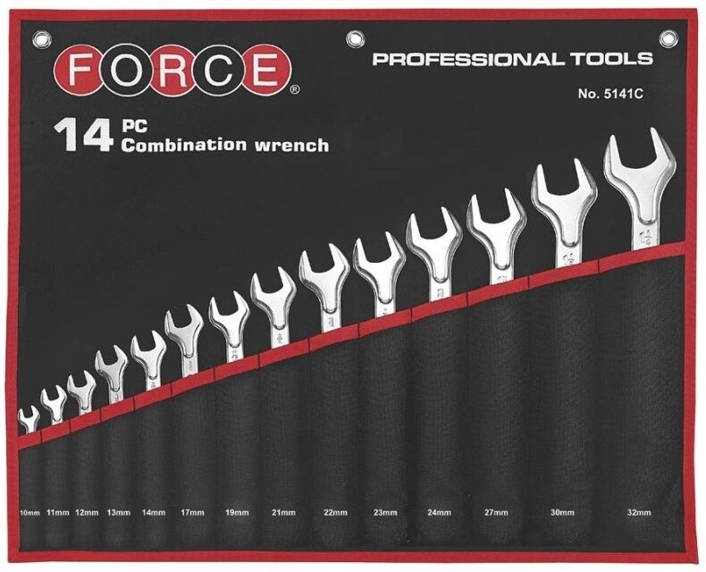 FORCE 5141C Spanner Set, ring / open ended