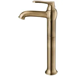 Omnires, Duscharmatur + Badewannenarmatur, Hoher freistehender Art-Deco-Waschtischhahn, antike Bronze