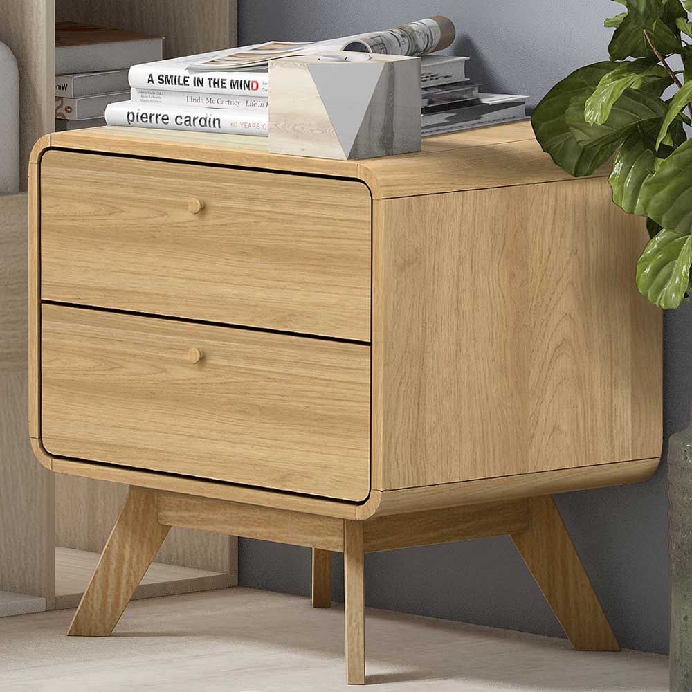 Pharao24.de Bettkommode in Eichefarben Skandi Design