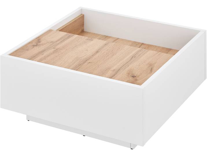 Couchtisch HOME AFFAIRE LONG ISLAND , weiß (weiß, eiche), B:75cm H:34cm T:75cm, Tische, Couchtisch