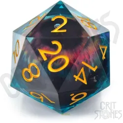 Glass Staff CritStones Liquid Core Würfel D20 Eye of the Oracle 5 cm