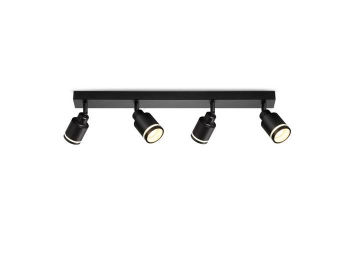 ZMH Strahler Elegant 4-flammig 55/5/15.7 cm, Schwarz, Metall, Gu10, 5x15.7x55 cm, Lampen & Leuchten, Innenbeleuchtung, Spots & Strahler, Deckenspots