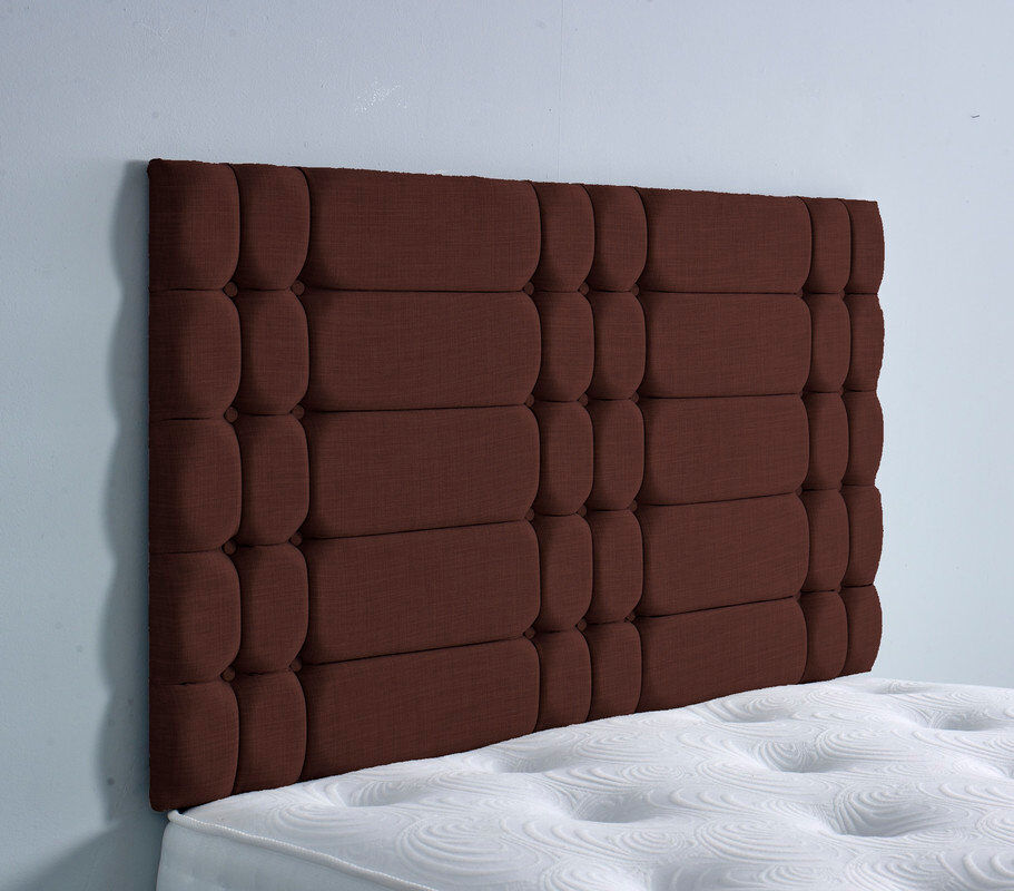 ClassicLiving Upholstered Linen Headboard Brown Double (4'6)