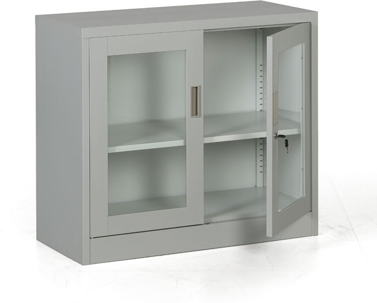 B2B Partner Metallschrank mit verglasten Türen, zerlegt, 900 x 800 x 400 mm
