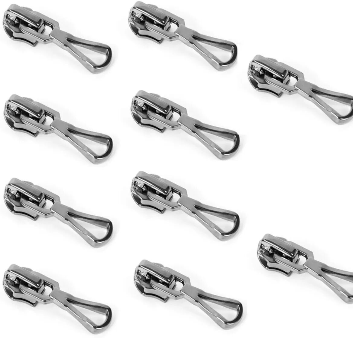 INF Reißverschluss-Zipper Ersatz für No.5 Nylon Reißverschlüsse - 10er Pack Gunmetal Legierung Selbstsichernde Schieber