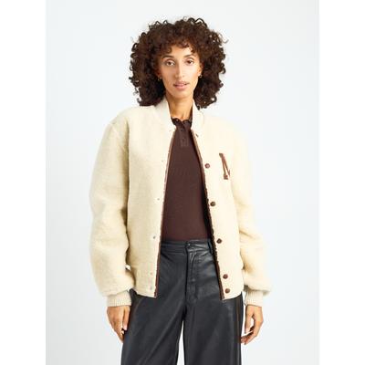 Lederjacke MAZE "42021202", Damen, Gr. S, beige (beige, sanftes weiß), Obermaterial: 100% Lammfell, Jacken