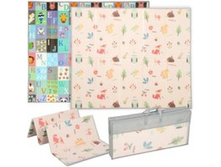 Aiyaplay Omkeerbare opvouwbare gewatteerde babyspeelkleed 150X180 cm Waterdichte Xpe Baby-activiteitsmat Veelkleurig