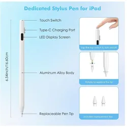 PowerGuard Magnetic Stylus Universal Touchscreen Pencil, Stylus, Weiss