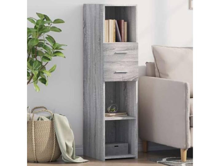 HEFZGDB Modernes Highboard für Wohnzimmer und Schlafzimmer, stabiles Highboard mit Wandhalterung gegen Umkippen, pflegeleichtes mit glatter Oberfläche, mit offenen Fächern und Schubladen,