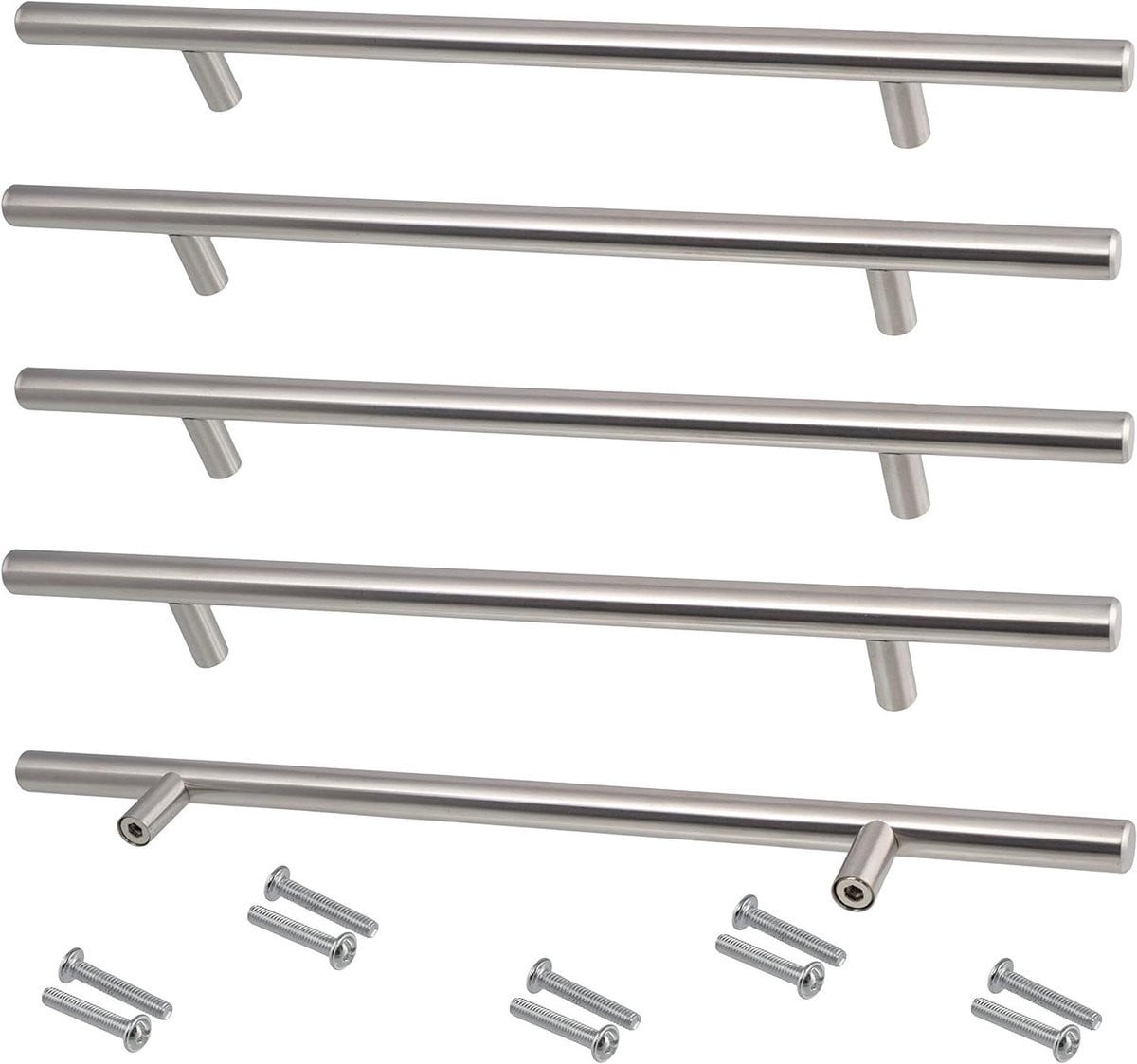Meubelgrepen Set Zilverkleurig met Geborstelde Afwerking - Afstand 192 mm