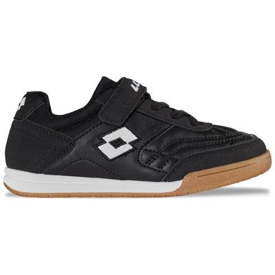 Sneaker LOTTO, Mädchen, Gr. 34, schwarz (schwarz, weiß), Synthetik, Textil, gepflegt, Schuhe Sneaker, - in kinderfußgerechter Passform