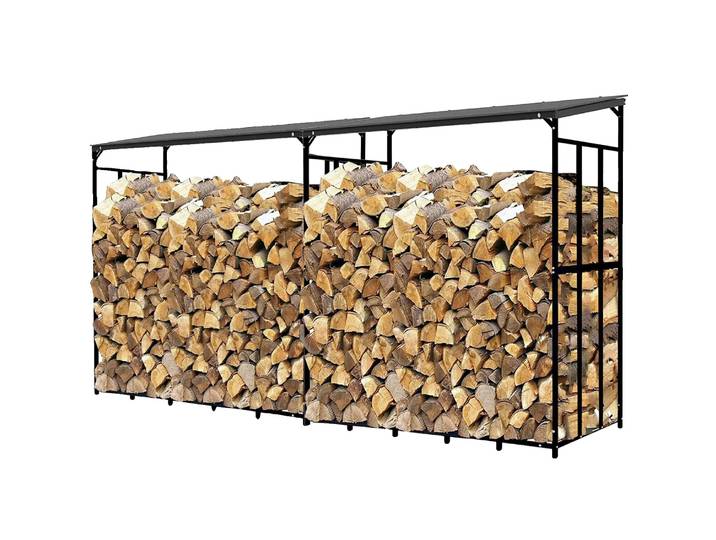 Étagère à bois de chauffage d'extérieur\, acier robuste\, grande capacité de charge de 300kg