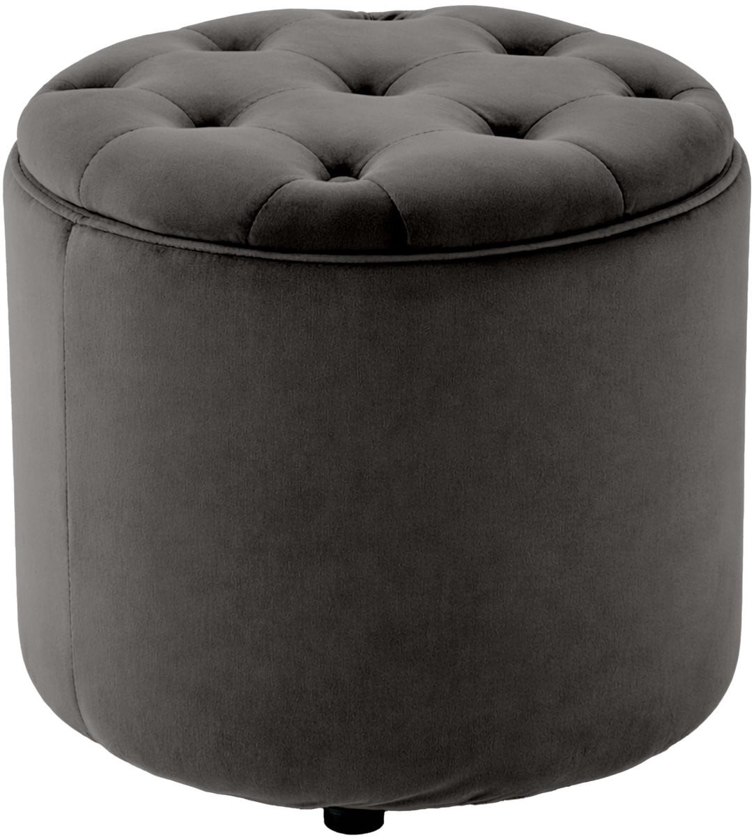 CLP Pantin Ronde Poef met Opbergruimte Chesterfield Velvet Grijs