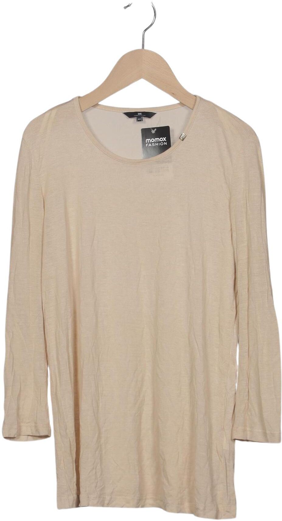 Elisabetta Franchi Damen Langarmshirt, Beige, Gr. EU 44, Viskose - Second Hand