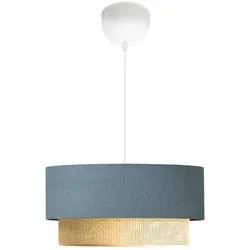 Helloshop26 - Lustre Pendelleuchte Hängeleuchte loughborough E27 Höhe 70 cm weiß grau blau gelb