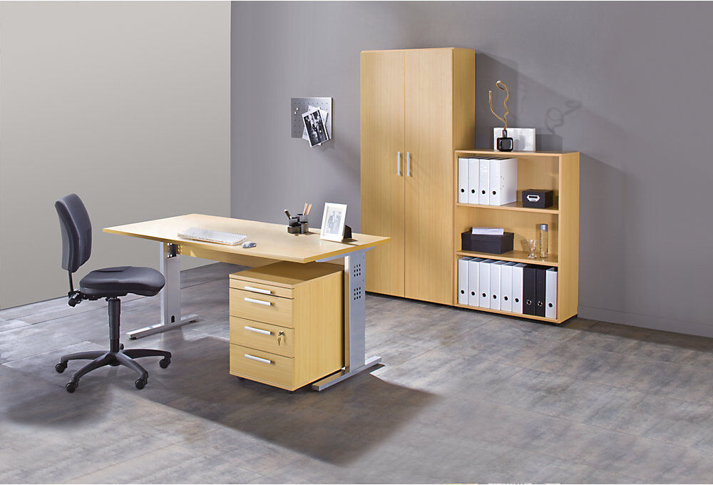 kaiserkraft Schreibtisch, HxBxT 720 x 1600 x 800 mm, lichtgrau