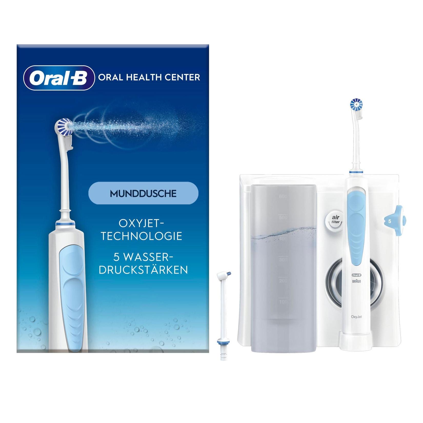 Oral-B Munddusche Oxyjet (Oxyjet-Technologie, 5 Wasserdruck-Stufen, 4 Wasserstrahle, perfekt für Zahnspangen und Implantate