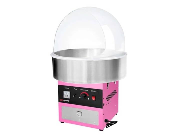 GGM Gastro ZWJ950#SPSZWJ Zuckerwattemaschine - Ø 520mm - 950 Watt - Rosa - inkl. Hygieneschutz