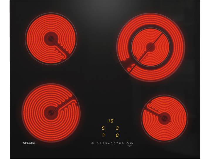 MIELE Elektro-Kochfeld KM 6520 FL , schwarz, B:59,2cm H:4,6cm T:49,2cm, Kochfelder, Elektro-Kochfeld