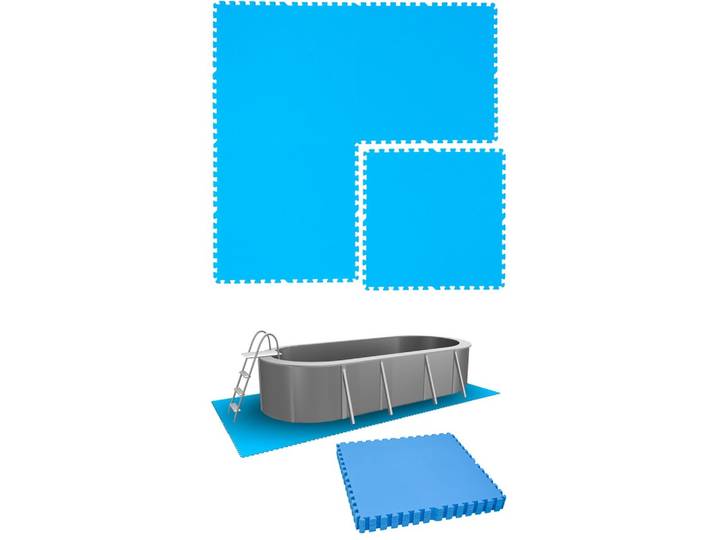 POOLMATTEN 5,1m² 8 EVA Matten 81 cm Blau