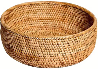 Friendly Fresh Finds Hand Woven Rattan Storage Basket Natural Wicker Organizer For Kitchen And Home l