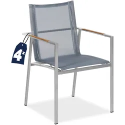 Gartenstuhl Monza 4er-Set Grau stapelbar