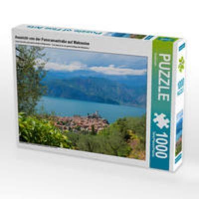 CALVENDO Puzzle Aussicht von der Panoramastraße auf Malcesine | 1000 Teile Lege-Größe 64x48cm Foto-Puzzle für glückliche Stunden