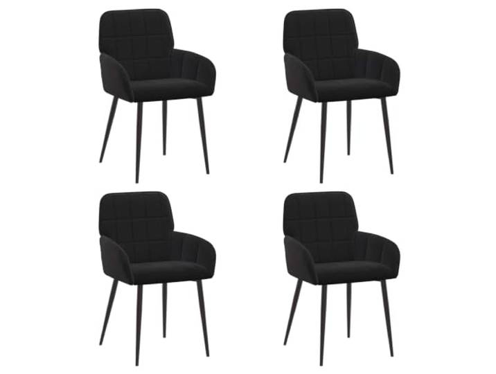 KKgypkn Samt Esszimmerstühle Schwarz 4er Set 56,5x50x86 cm Metallbeine, Ergonomische Neigung, Pflegeleicht, Für Esstisch