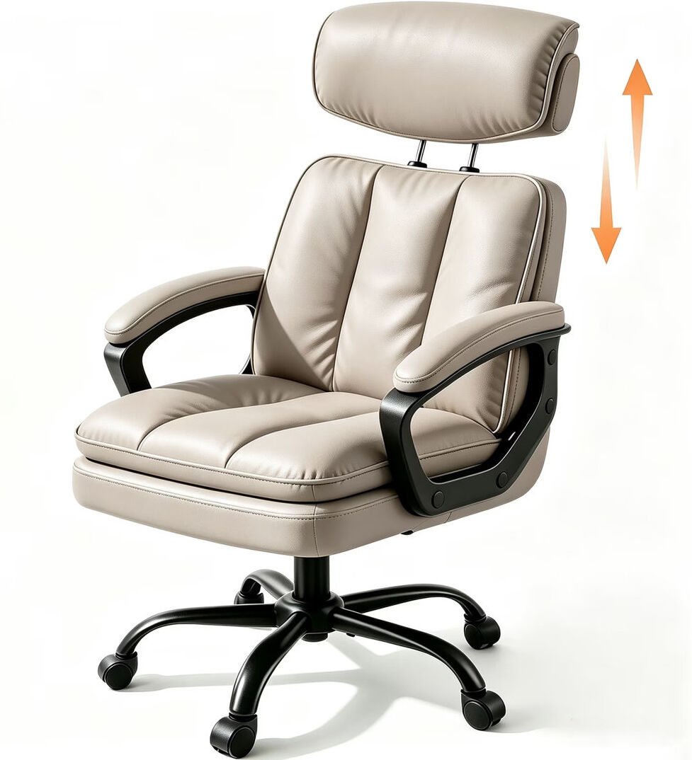 Rebrilliant Foam Padding Office Chair Beige 97cm H X 55cm W X 61cm D